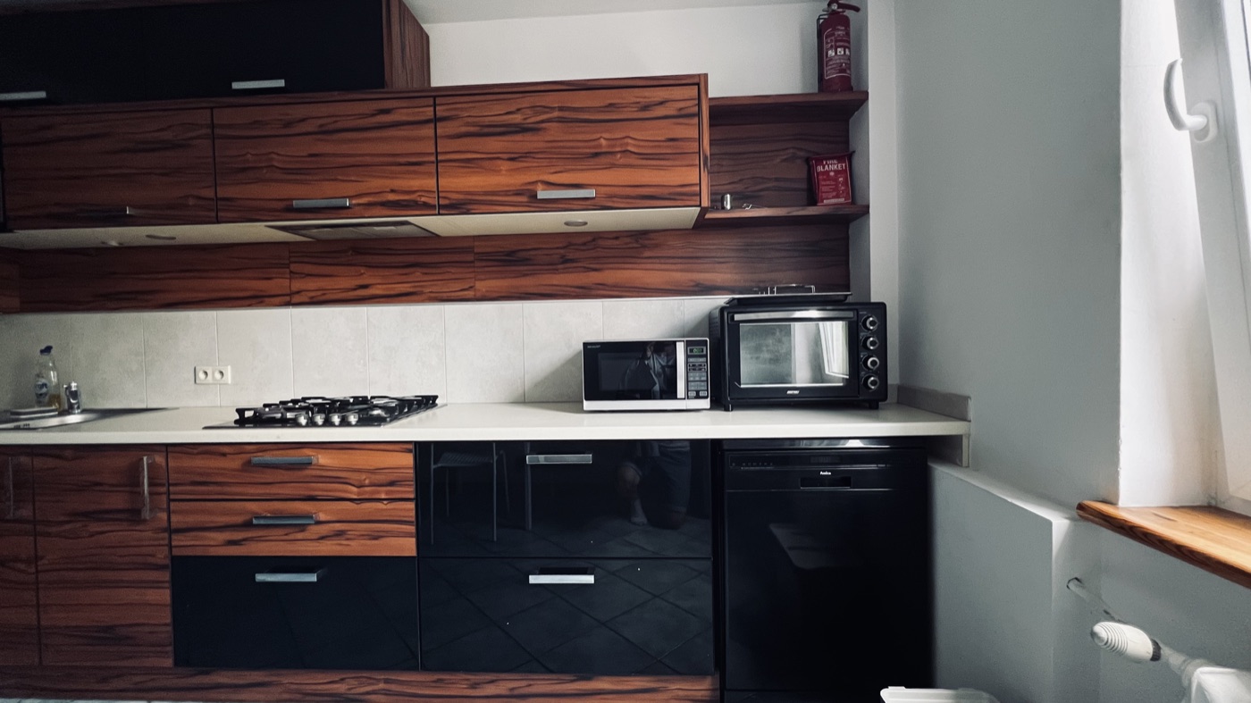 Shared kitchen in the Wrońskiego apartment, view 3